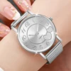 3pcs/set Women Fashion Plastic Strap Quartz Watch Rose Gold Gold Silver Set 5