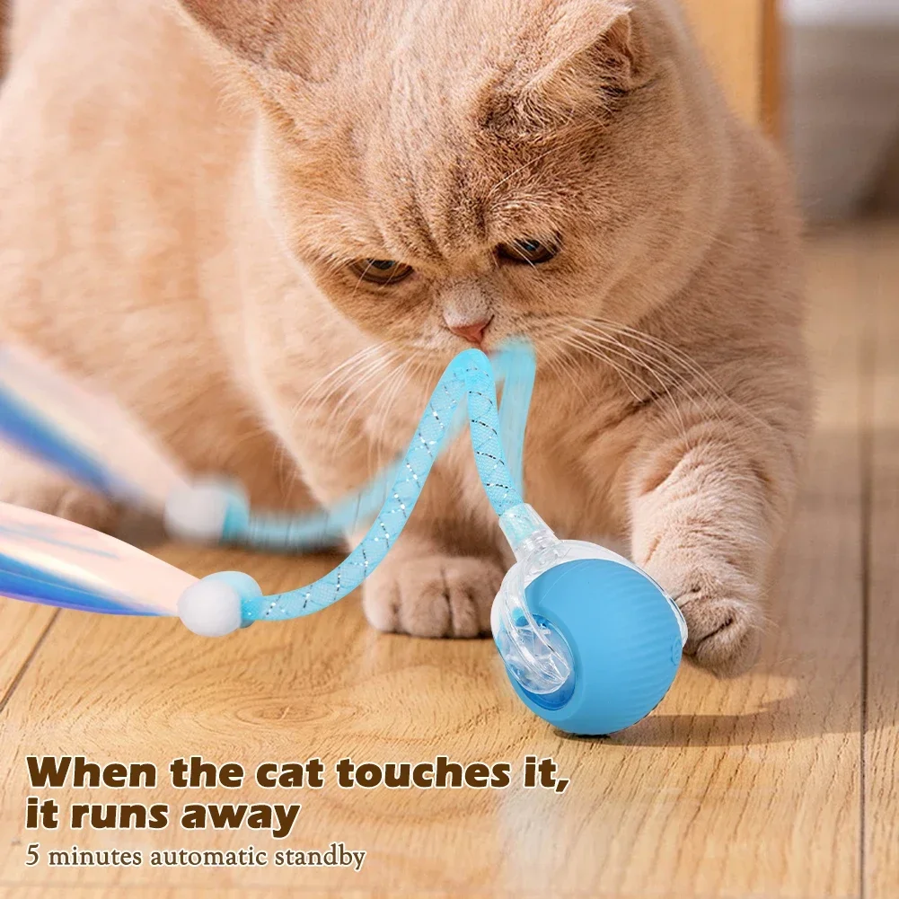 Intelligent Automatic Teasing Cat Ball Durable Chew-resistant Rolling Ball Fake Tail Electric Cat Ball Pet Interactive Play Prop