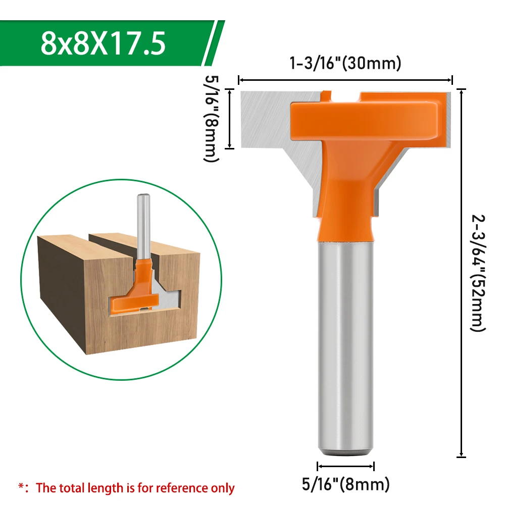 LAVIE 1 Stück 6 mm 1/4 8 mm 12 mm 1/2 Schaft T-Nut-Fräser – Doppelkanten-Nutfräser zum Schlitzen von Holz – Detail 6