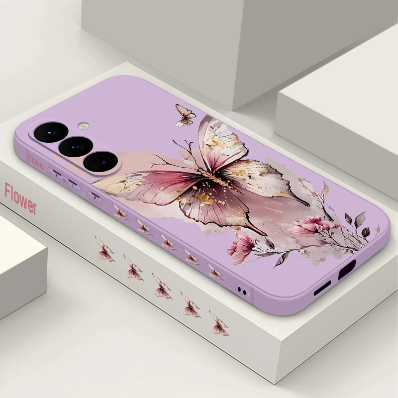 Pink Butterfly Print Soft TPU Phone Case