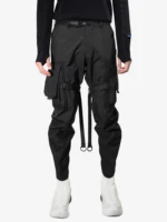 REINDEE LUSION 18AW FUNCTION WATERPROOF BLACK cargo pants with straps large pockets techwear darkwear trouser 1