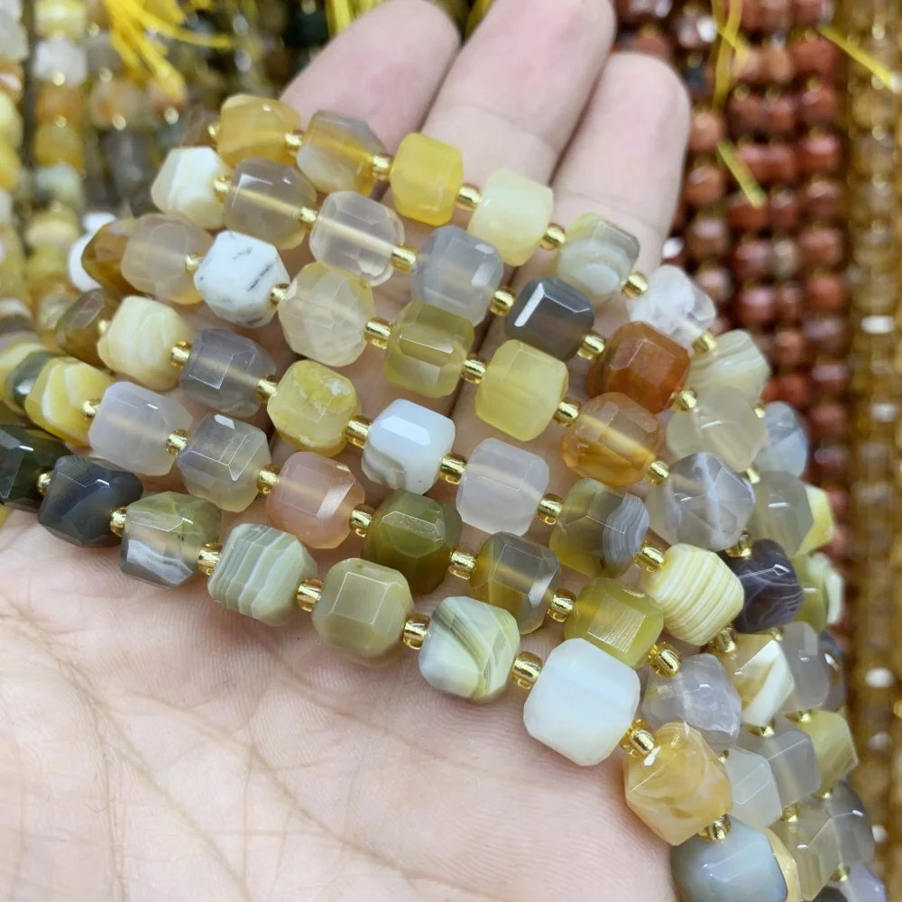 Großhandel mit natürlichen Pflaumen-Turmalin, 8 mm, facettierter Würfel, lose Perlen, Ozean-Achat-Edelsteine für Schmuckherstellung, DIY-Armband, Halskette – Detail 24