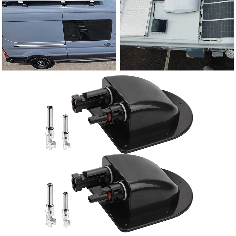 Description Picture 2 of itemPhotovoltaic RV Junction Box Double Hole Wire Cable Connector Solar Panel Sealing Box Waterproof For RV Caravan Motorhome Boat