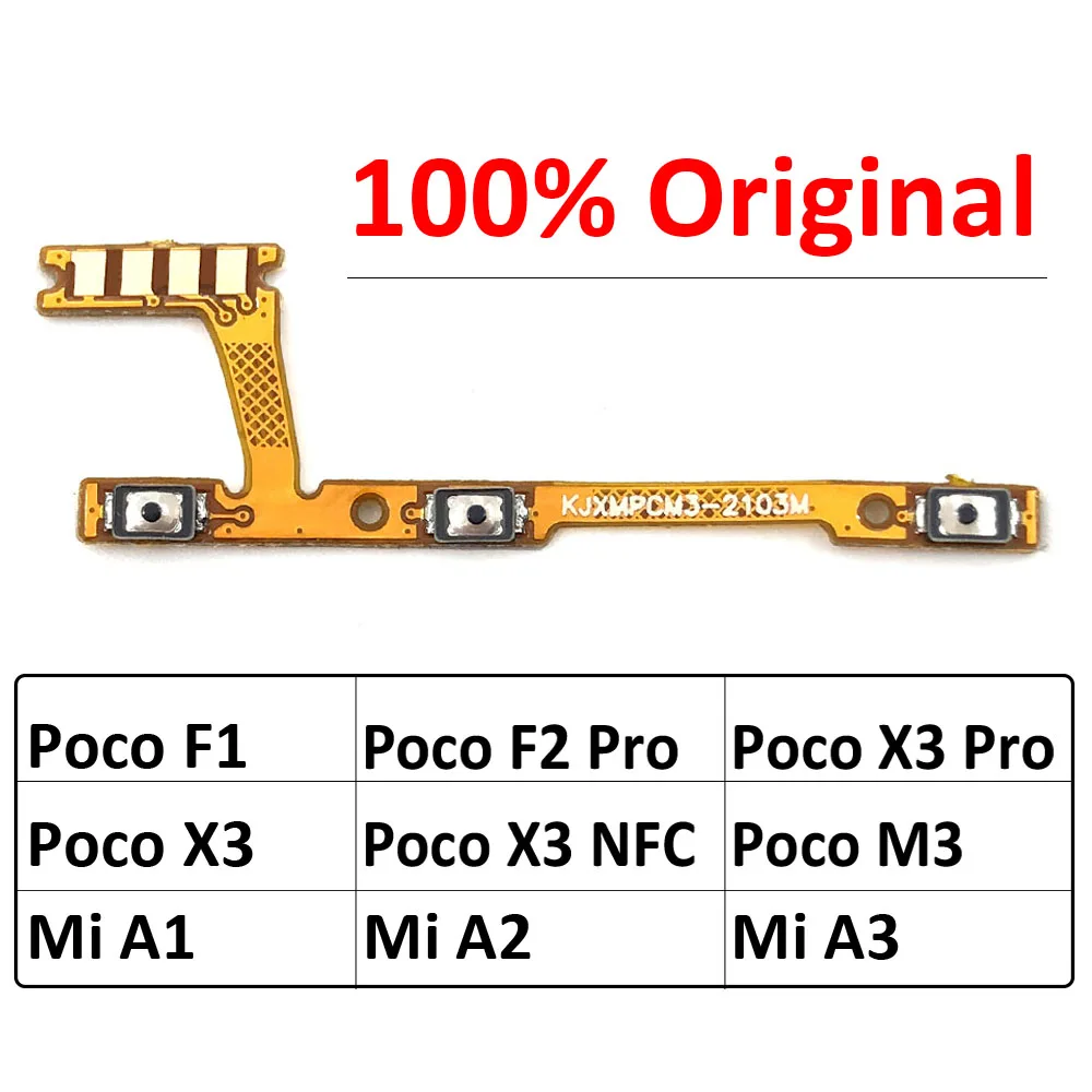 

Original For Xiaomi Poco F1 F2 X3 M3 Pro A1 A2 A3 Lite Power Switch On Off Volume Key Button Flex Cable Replacement Parts