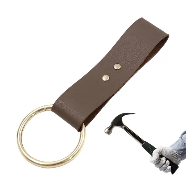 Soporte Para Martillo De Cinturón De Cuero - Con Clip Para Uñas, Acolchado Y Resistente, Ideal Para Trabajos De Construcción