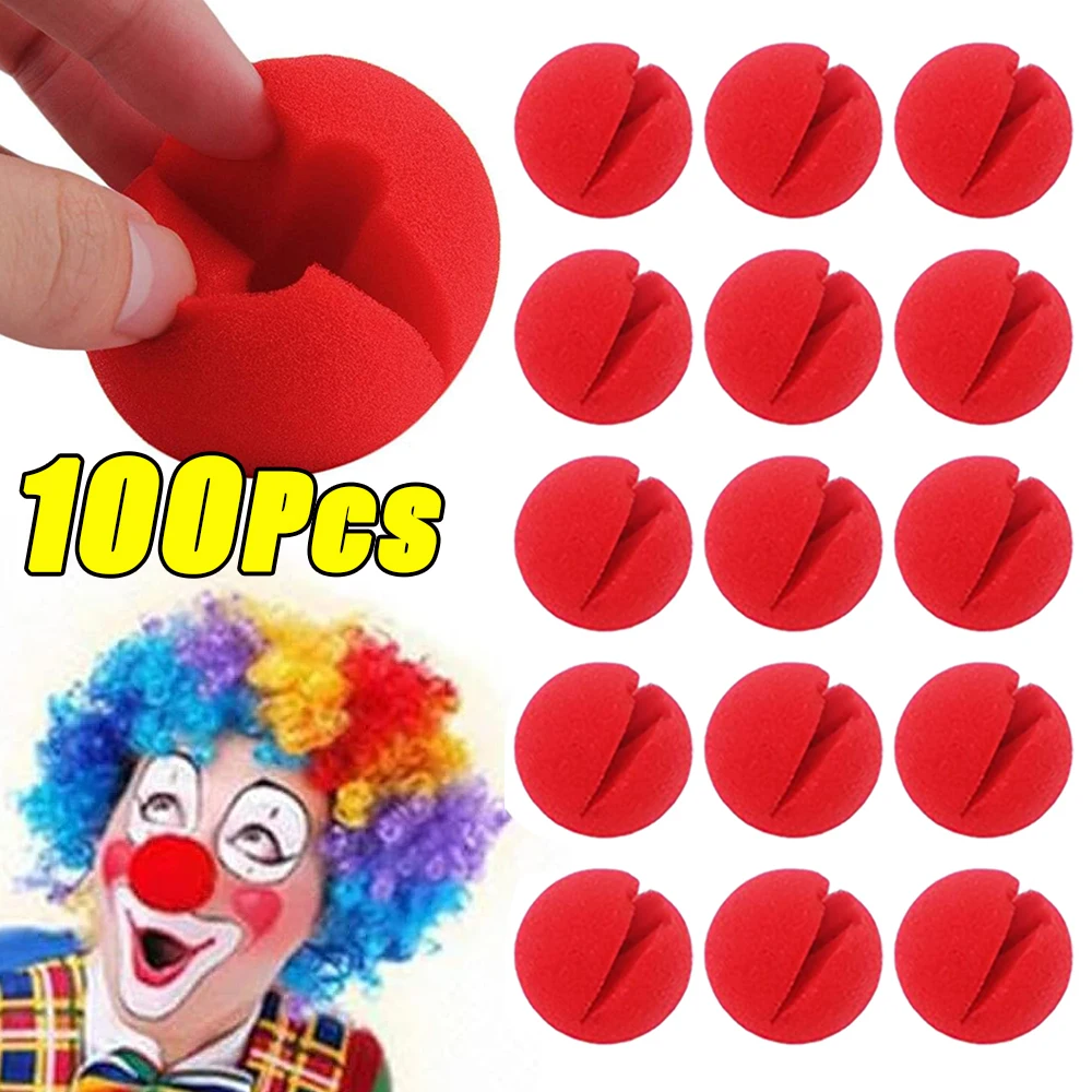 100/1Pcs Red Balls Foam Clown Noses Sponge Cosplay Costume Clown Noses For DIY Home Halloween Christmas Party Decors Supplies 1pcs 15cm foam model polystyrene styrofoam teddy rose bear white craft balls for diy christmas party decoration supplies gifts