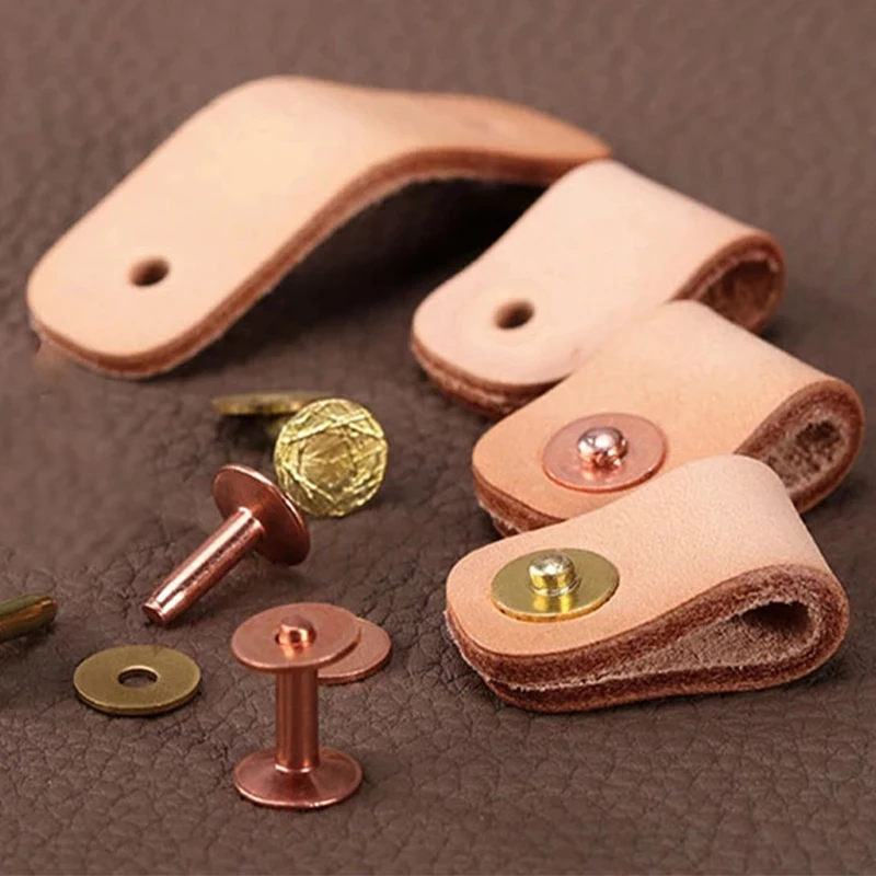 Copper Rivets 10Pcs Solid Brass Riveting Nail Studs For Clothes Belts Luggage Leather Craft Rivet Studs Permanent Tack Fasteners metal rivets,belt strap rivets,copper rivets,metal studs,leather rivets
