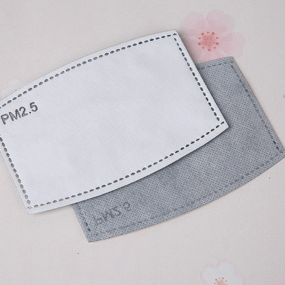 Filtres charbon actif 5 couches disposés en éventail, lot de 50, protection efficace anti-poussière