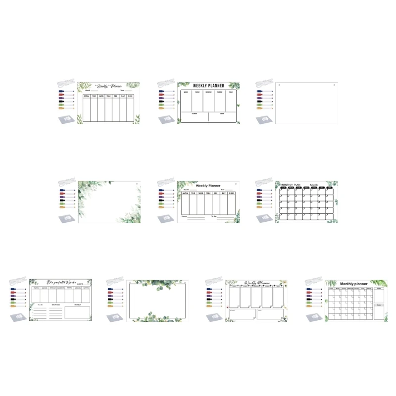 Clear Hanging Note Memo White Boards Weekly Whiteboard Meal Planner Menu Board Dropship planner board acrylic dry erases board desktop planner note memo white boards