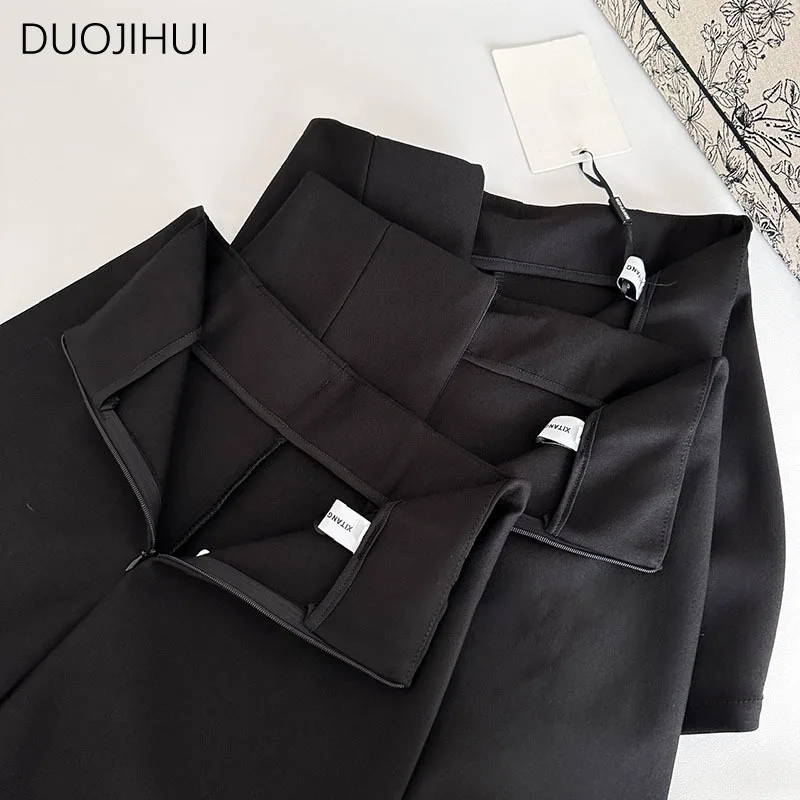 DUOJIHUI Spring Black Classic High Waist Slim Female Shorts New Fashion Zipper Pure Color Simple Elastic Casual S-L Women Shorts