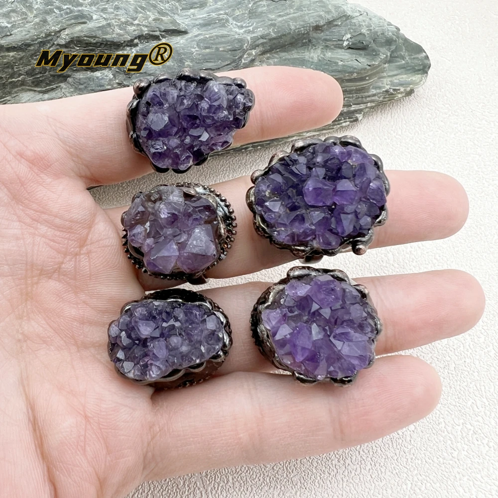 

10 шт. в богемном стиле, необычное естественное искусственное кольцо, друза, винтажные кольца для женщин MY231240