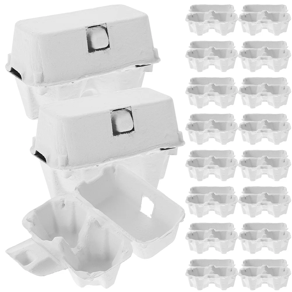 

30 pcs Empty Egg Carton Portable Egg Storage Containers Chicken Egg Holder for Home