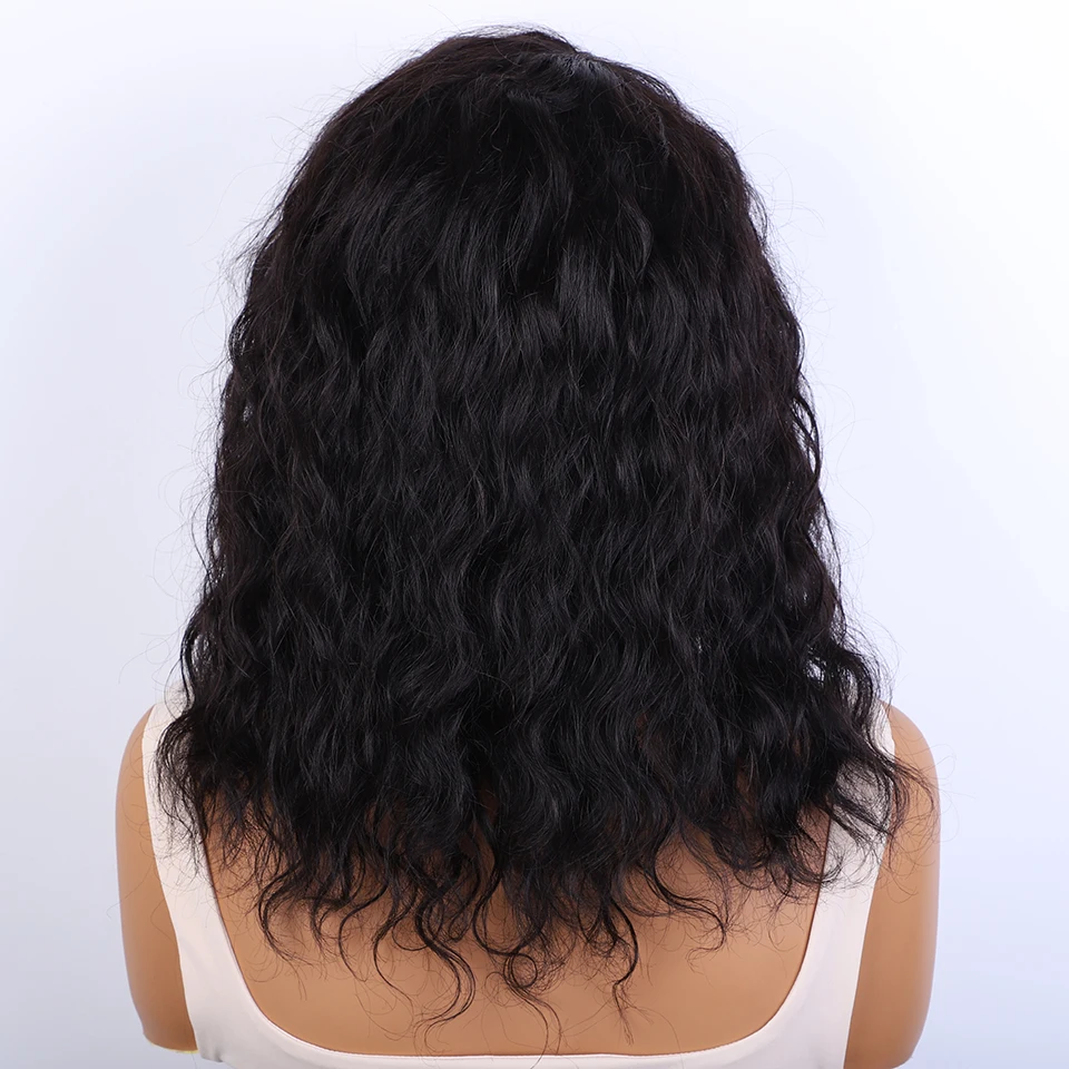 Brazilian Human Hair Wig For Black Women Curly Wig With Bangs Curly Bob Wigs Human Hair Side Part Fluffy Brown Mixed Blonde human hair wigs