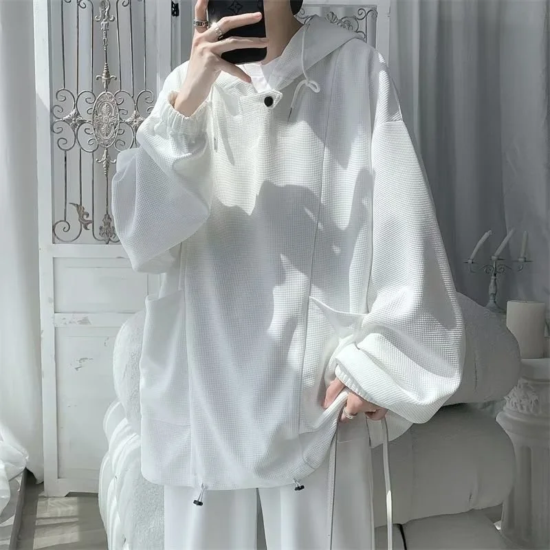 Loose Fit Hoodie Sweatirt ex Casual Sle Pure Color Design Autumn Faion Outerwear for Men And Women