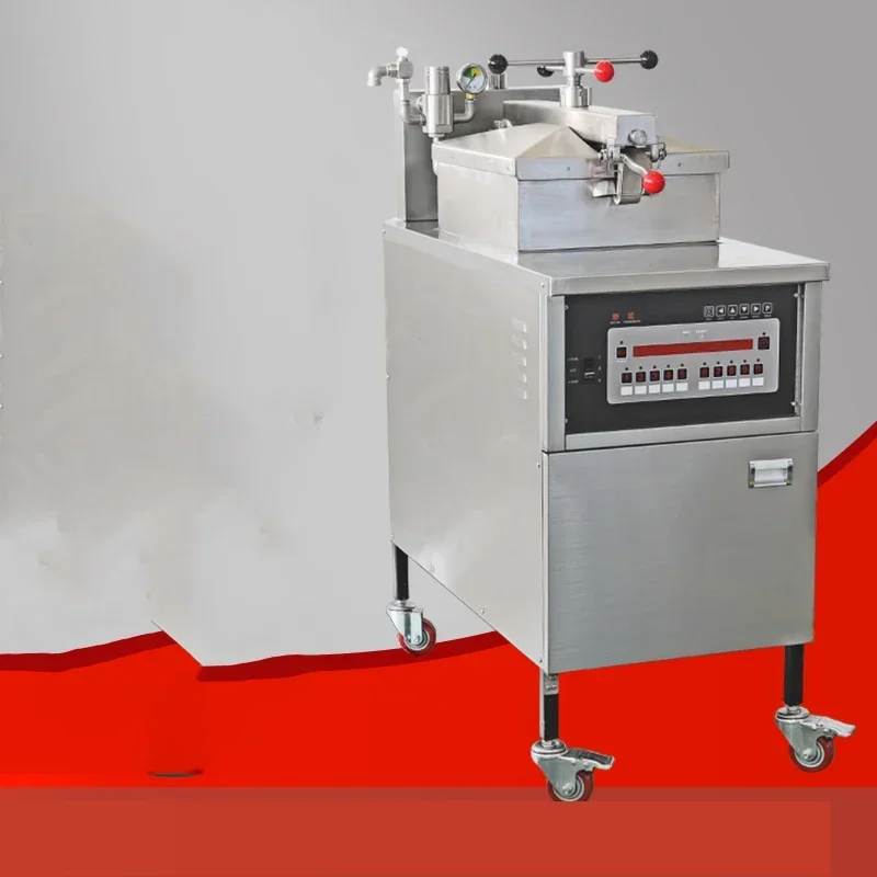380V Computer Panel High Pressure Fryer Electric Heating Gas Filter Fryer With Oil Pump YXD-25D Single Cylinder Chicken