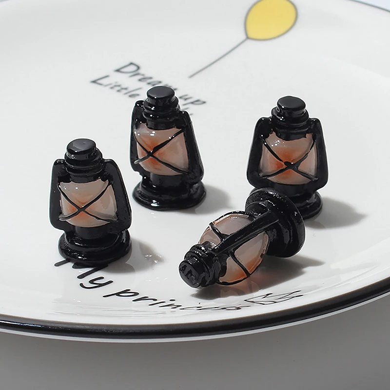 2pcs 1:12 Dollhouse Miniature Vintage Retro Kerosene Lamp Baby Gift Toy Mini Furniture Miniature Rement Black Kerosene Lamp 5