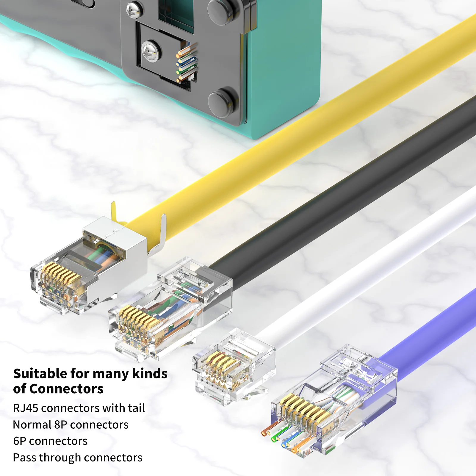 Ferramenta de Crimpagem de Passagem para Cat8 Cat7 6a Cat6 5e Conectores Modulares Conectores Tudo-em-um Crimp Rj11 Cncob-rj45 - Imagem 2