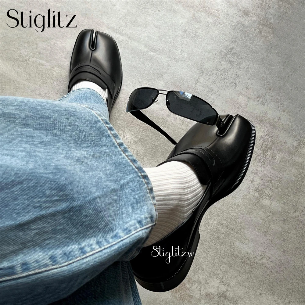 Leather shoes Tabi Loafers Slip-On Men's for men Custom