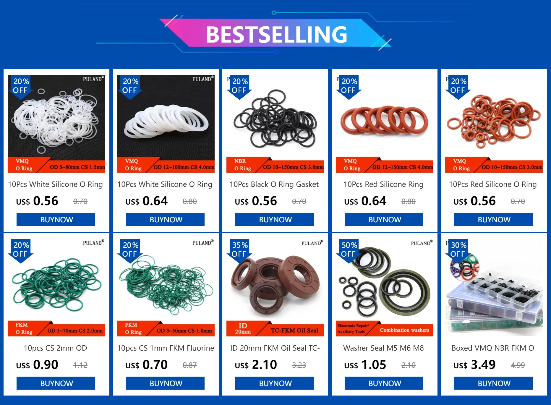 Description Picture 2 of item10pcs Black O Ring Gasket CS 2mm OD 8mm ~ 80mm NBR Automobile Nitrile Rubber Round O Type Corrosion Oil Resistant Sealing Washer