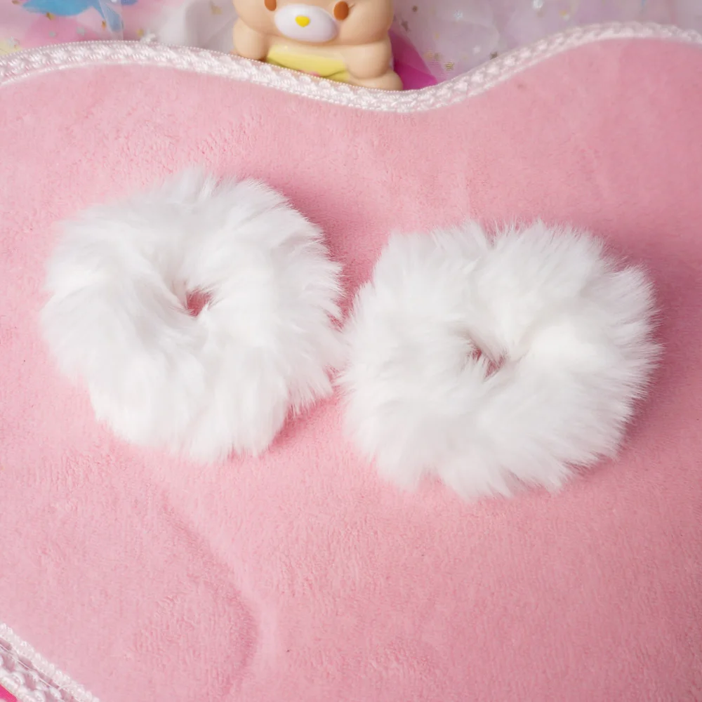 White Fur Lolita Hair Ring – Kawaii Anime Hair Ornament