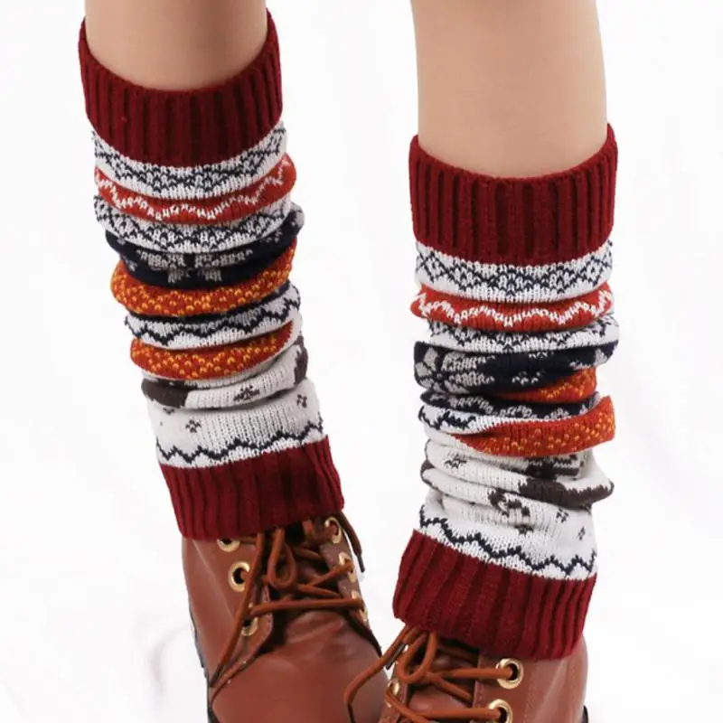 

Womens Fashion Winter Knit Crochet Knitted Leg Warmers Cartoon Christmas Legging Knee High Socks Warm Winter Boots Cover 2022