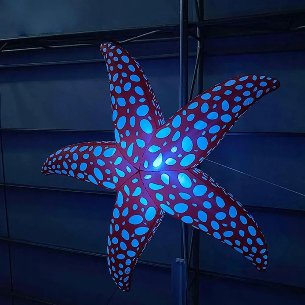 Romantic Decorative Hanging Inflatable Starfish For Music Festival Stage Decoration With Colorful LED Lights led strip lights with 24 keys bluetooth app control tv background music sync tape for bedroom decoration smd5050 neon light dc5v