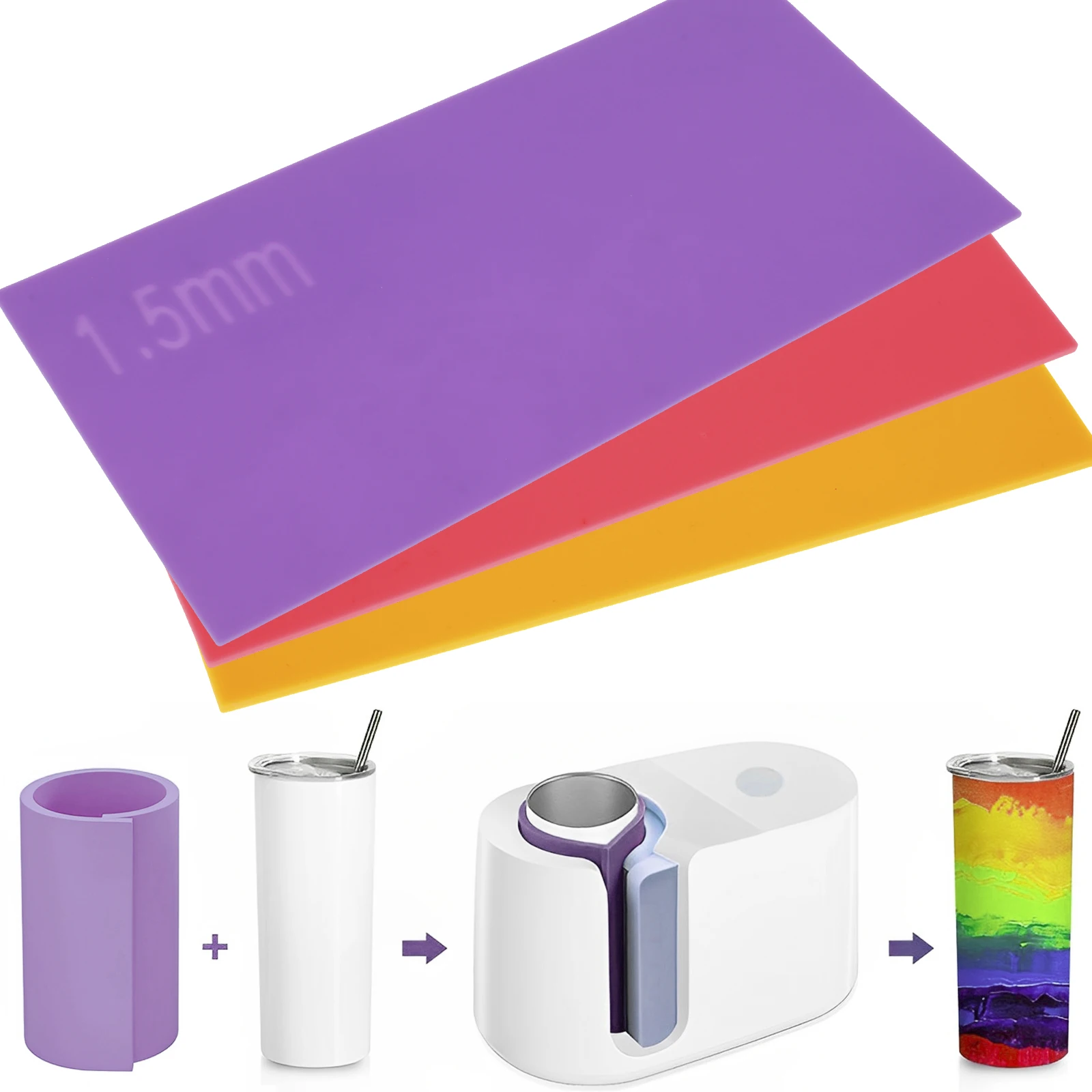 Versatile Silicone Tumbler Wrap Set - 3 Thicknesses