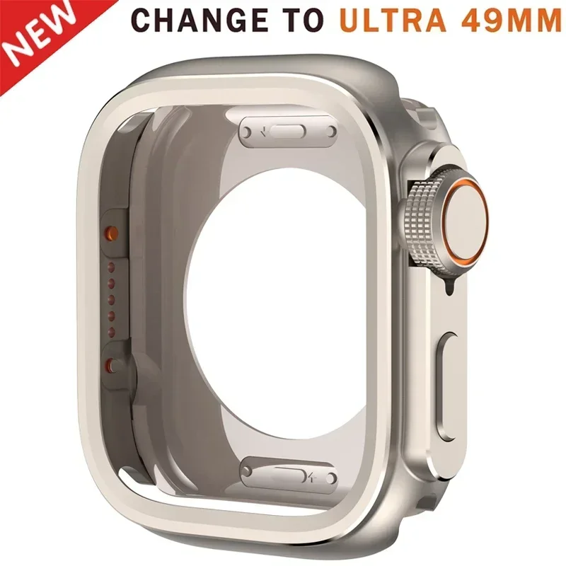 Premium Titanium Metal Bumper Case for Apple Watch - 46mm & 49mm Protector Frame Cover