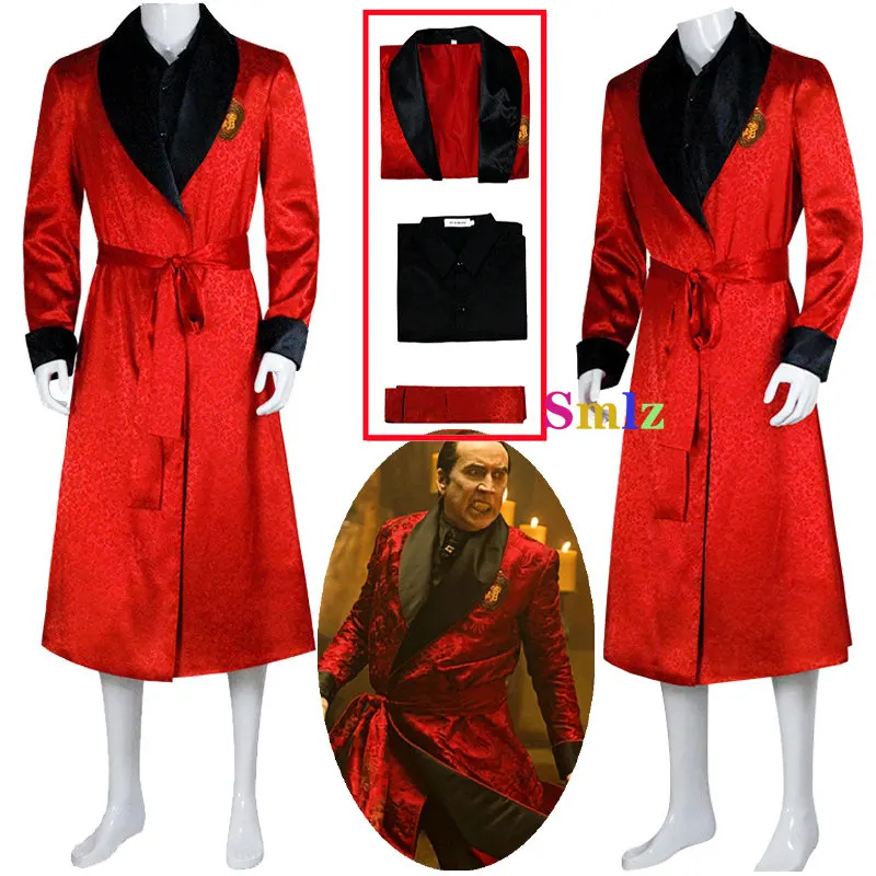 Dracula Cosplay Bathrobe TV Renfield Cosplay Costume Adult Men Red