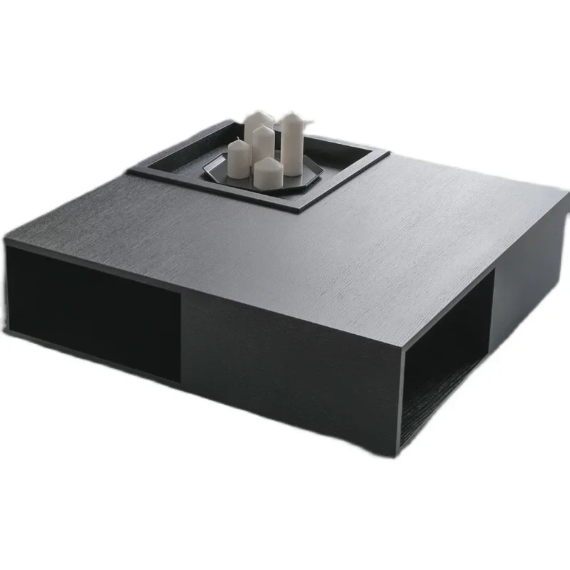 

YY Small Apartment Living Room Home Black Oak Grain Complete Square Tea Table