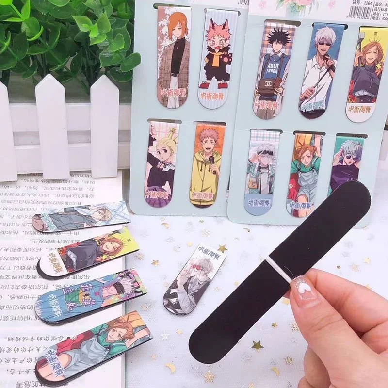 6Pcs/Set Anime Magnet Magnetic Bookmarks Markers Page Clips kids gift