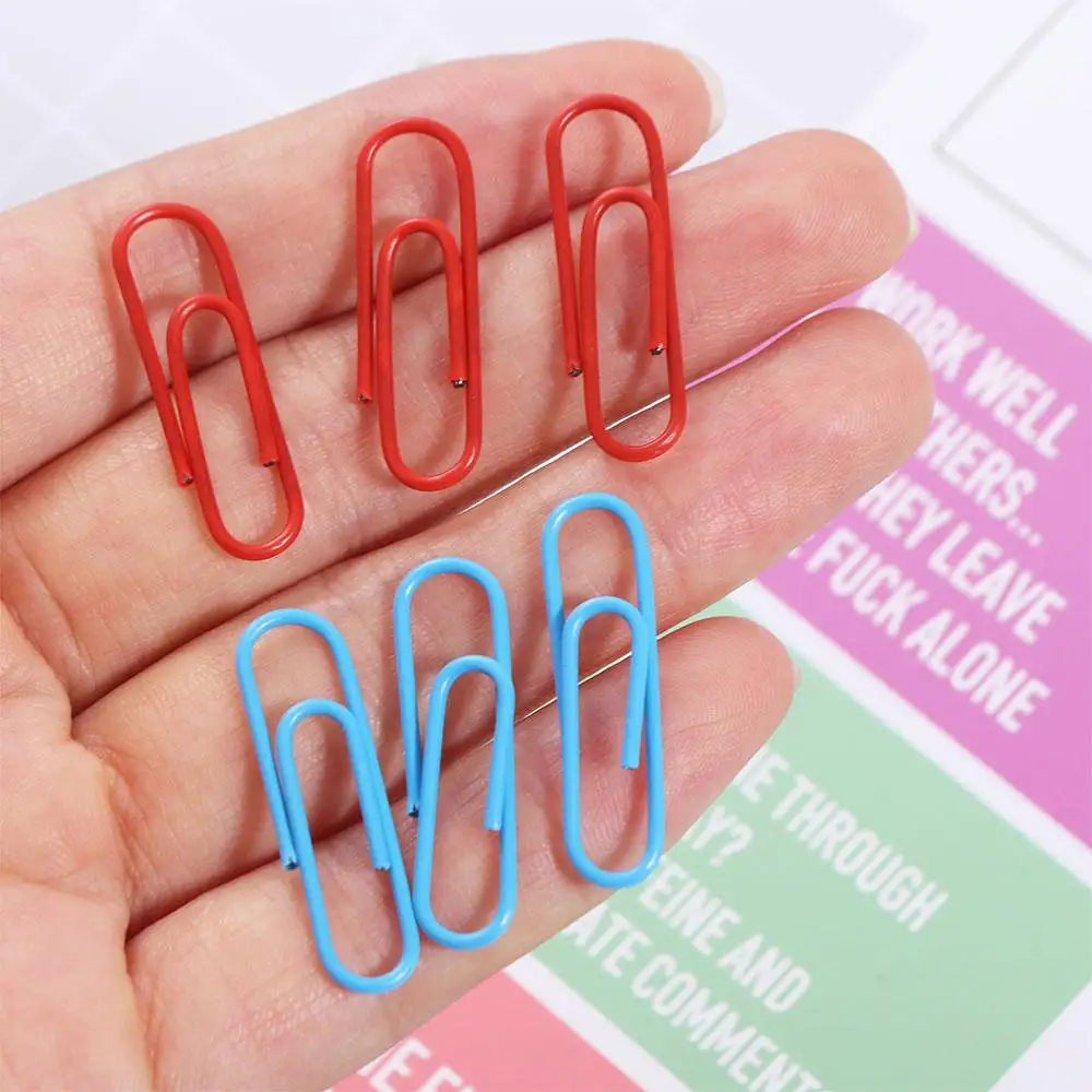 50 Pcs Paper Clips Creative Metal Alloy Colored Bookmark Clip Binding Clamps Office School Supplies