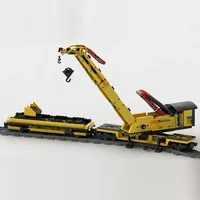 City Railway Trains Rail Crane Technical Engineering Vehicle MOC Building Blocks Assembly Model Kid's Bricks Toys Xmas Gifts 5