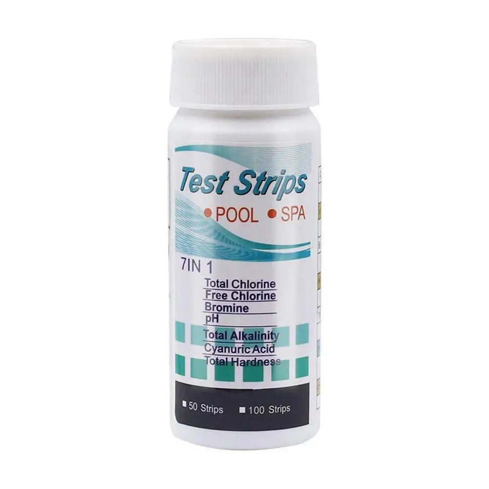 100pcs 7 in 1 Swimming Pool Water Quality Test Kit PH Chlorine/Hardness/Bromine Test Strips