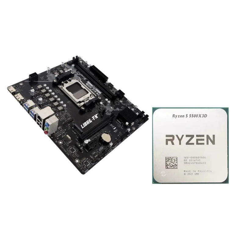LIBRETX Ryzen Ryzen 5 5500X3D / 5700X Processador CPU AM4 / Placa-mãe B550M Envio Grátis do Brasil