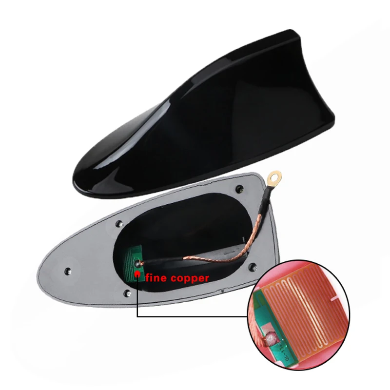 Car antenna Car Shark Fin Antenna Fin Shape Auto Roof Aerial No drilling Radio FM/AM Signal Vehicle Accessories Universal for Most Car Water