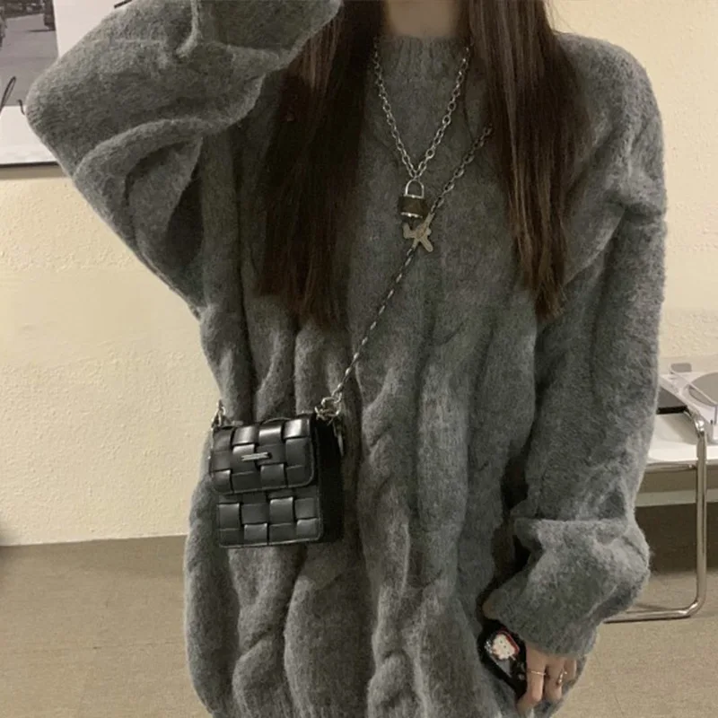 

Big Fried Dough Twists Sweater Women's Autumn and Winter New Korean Soft Waxy Lazy Style Thickened Top