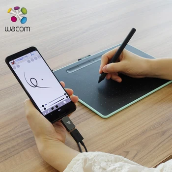 Wacom Intuos Digital Graphics Drawing Tablet Pad 7.9"x 6.3", Black (CTL4100) 4096 Levels for Students Teachers Drawing