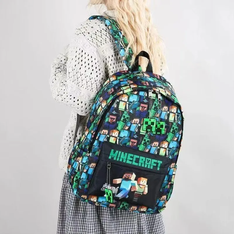 Sac à dos imprimé graffiti style jeu de pixels, léger, résistant à l'eau, pour l'école, les voyages quotidiens, les adolescents, les activités de plein air et l'université