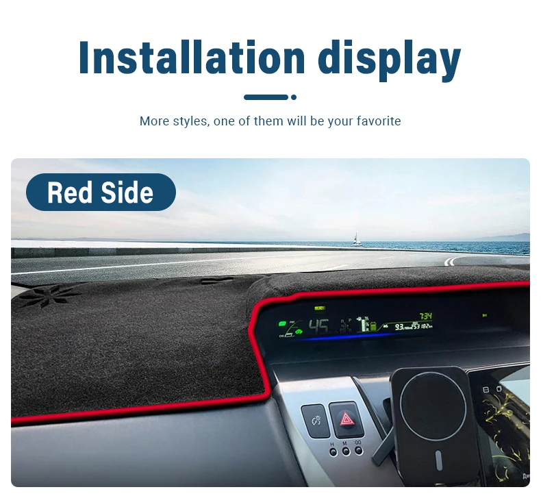 Auto-Armaturenbrett-Abdeckung, vermeidet Licht, Anti-UV-Teppiche, rutschfeste Matte für Toyota Prius V Alpha Daihatsu Mebius 2012–2018 2019 ZVW40 – Detail 11
