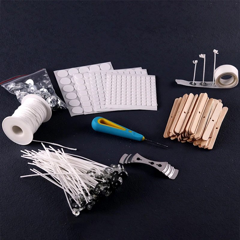 8-20 Cm Smokeless Candle Wick 100 Pre-Waxed Cotton Wick High Quality with Metal Support Piece DIY Handmade Candle Making Tools