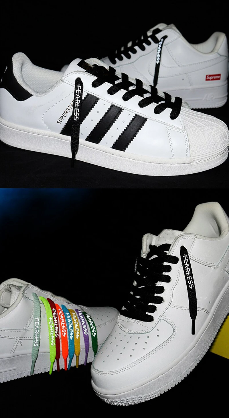New Classic Reflective Shoe Laces Unisex Flat Shoe Strings Fashion Sneakers Casual Letter Printing Shoelaces Shoelace for Shoes