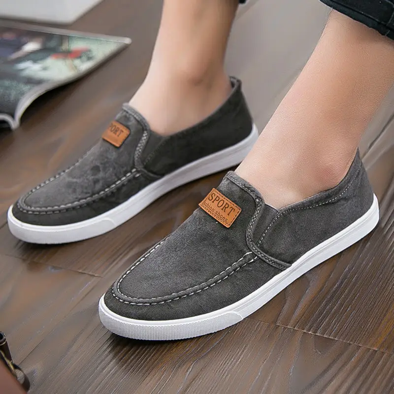 Men's Casual Shoes Breathable Canvas Denim Sneakers Men Walking Flats 2022 Spring Summer Lightweight Slip-on Loafers Shoes Man 5