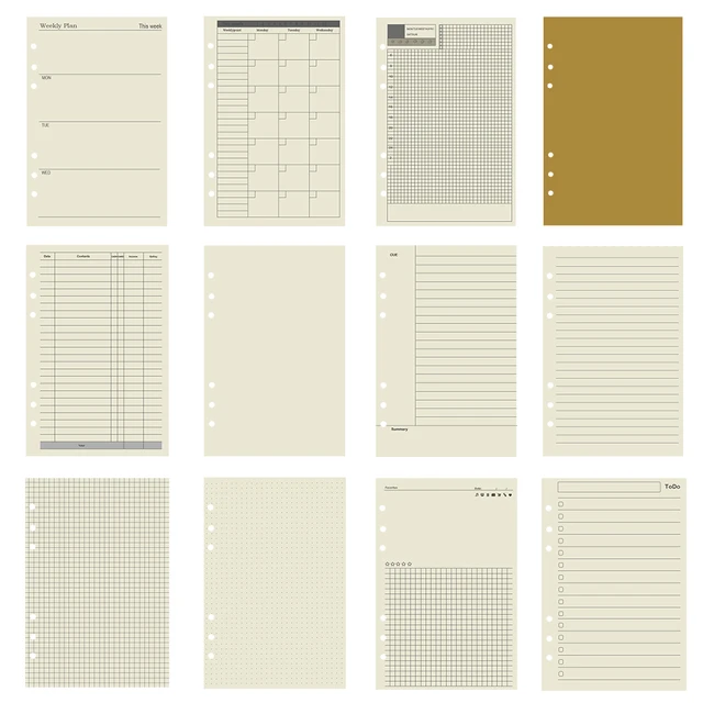 45-page Loose-leaf Notebook Inner Page A5 A6 A7 Horizontal Line