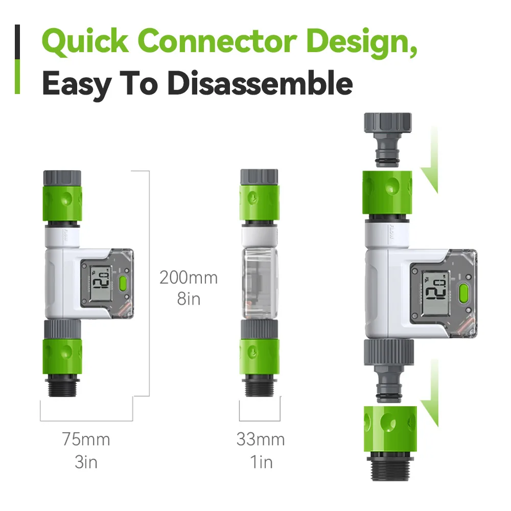 Wi-Fi Water Flow Meter for Garden Hose Smart Water Meter with 4 Flow Modes Real-Time Tracking Easy Reading Display Alerts