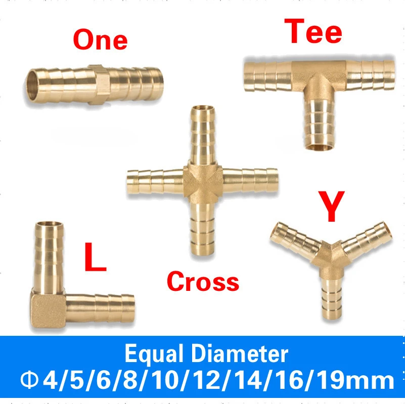 thumbnail image 2 of 3/8 Fuel Line 5pcs Brass Cross Fitting, 4 Way Brass Hose Barb... 2 of 11