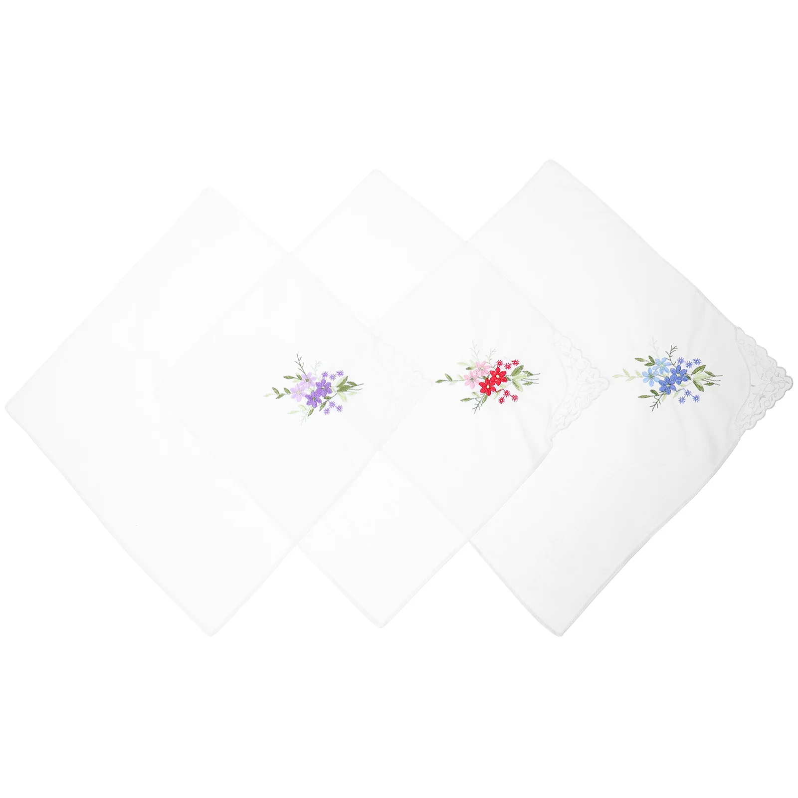 

3 шт. квадратный Карманный носовой платок с вышивкой цветочный хлопковый носовой платок разные цвета