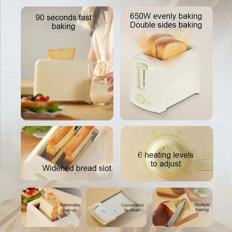 Grille-pain électrique en acier inoxydable Env. gratuit 5 Grille-pain électrique en acier inoxydable Env. gratuit – Image 5