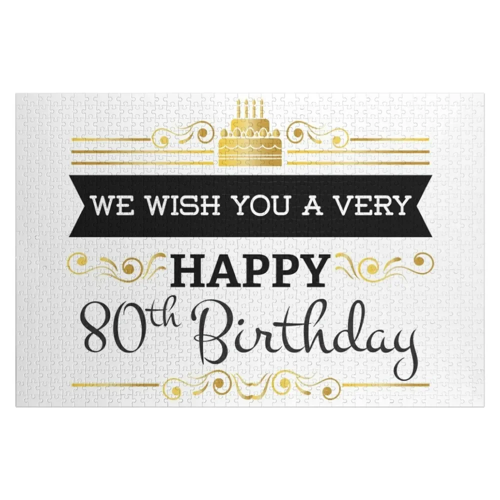 

We Wish You A Very Happy 80th Birthday Jigsaw Puzzle Photo Custom Personalized Gifts Puzzle