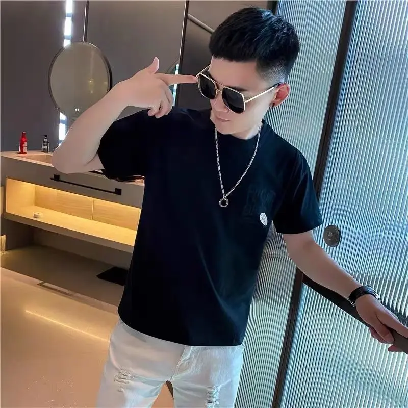 thumbnail image 1 of Ropa de calle de alta calidad, camisetas para hombre, camisetas para hombre, camisetas elásticas de estilo hip hop, sueltas, a la moda, con estilo, a rayas, para fiesta, M, 1 of 5